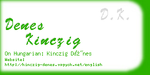 denes kinczig business card